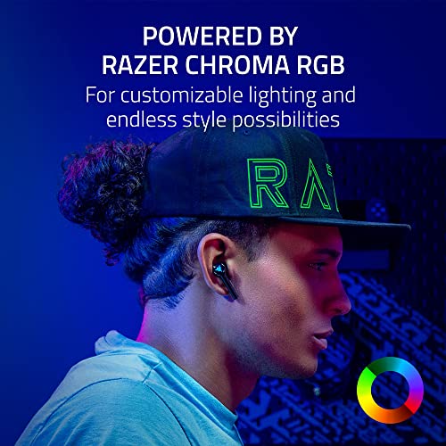 Razer New Hammerhead Pro HyperSpeed Wireless Gaming Earbuds for PC, Playstation, Switch, Mobile: Adjustable ANC - Fast Wireless Charging Case - 30 Hr Battery - Bluetooth 5.3 - Chroma RGB - Black