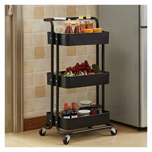 QUANJJ Kitchen Storage Rack Living Room Bathroom Office Rack Trolley Food Clothes Storage Box 3 Tiers (Color : D, Size : 86cm*42cm)