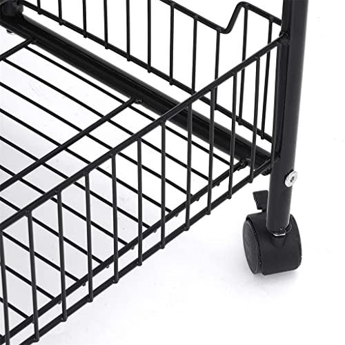 QUANJJ Rolling Cart with Wheels Shelf Metal Trolley Shelving Microwave Oven Shelf Utility Bathroom Mobile Storage Rack