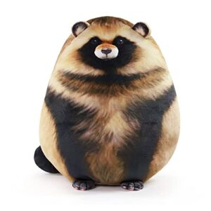 dinyinor cute raccoon plush pillow ，soft & comfortable stuffed animal for kids & adults（raccoon-12in）