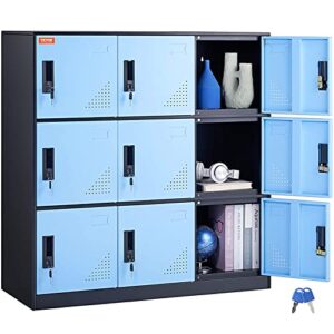 vevor 9 doors storage cabinet, black-blue