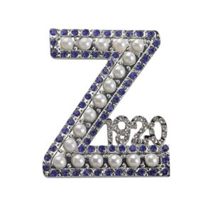cenwa zeta 1920 sorority gift z 1920 pearl & zircon brooch pin greek sorority jewelry gift (zeta pin 1)
