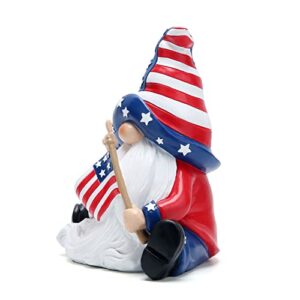 Hodao 4th of July Patriotic Gnomes Decorations Stars and Stripes Elf Gifts Handmade Scandinavian Figurines for Home Memorial Day Gnomes Decorations Independence Day Ornaments Decor(Blue)