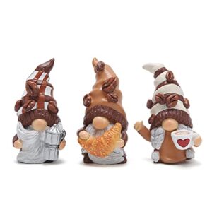 hodao set of 3 coffee gnomes decorations coffee bar decor accessories swedish tomte gnomes figurines tiered tray collectible coffee gnomes decor tabletop kitchen decorations for home