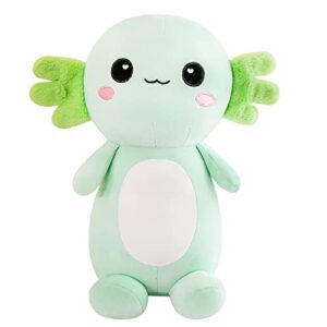 cnaana cute axolotl stuffed animal salamander plush, soft axolotl plush toy for boys girls gifts for gifts (green, 9.8in/25cm)