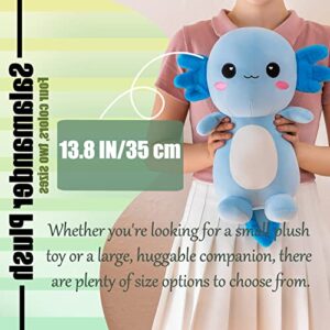 CNAANA Cute Axolotl Stuffed Animal Salamander Plush, Soft Axolotl Plush Toy for Boys Girls Gifts for Gifts (Green, 9.8in/25cm)