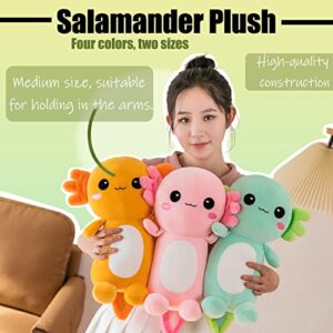 CNAANA Cute Axolotl Stuffed Animal Salamander Plush, Soft Axolotl Plush Toy for Boys Girls Gifts for Gifts (Green, 9.8in/25cm)