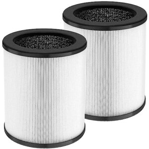 kj80 replacement filter compatible with druiap kj80 air purifier, 360° rotating 3-in-1 filter of h13 true hepa filter, activated carbon and pre-filter, compared to part# af3080, 2 pack(not for kj150)