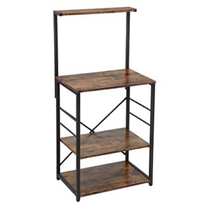 lhllhl 4 tier wooden kitchen storage rack bakery shelf with 4 tier microwave oven farmhouse rustic industrial style x design frame