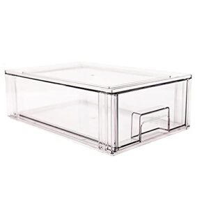 oba method durable clear 8.25 x 12.5 x 4.25 acrylic small stackable storage container drawer