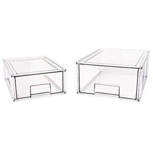 Oba Method Durable Clear 8.25 x 12.5 x 4.25 Acrylic Small Stackable Storage Container Drawer