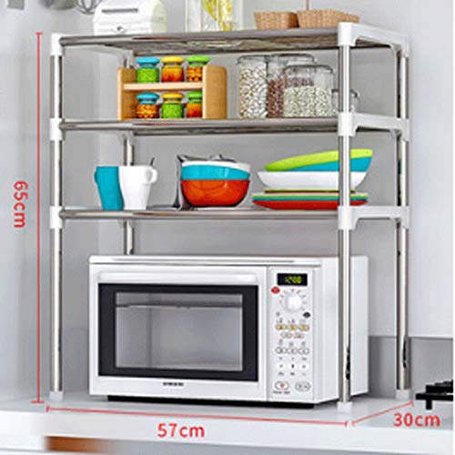 JAHH Microwave Shelf Rack Kitchen Shelf Spice Rack Multifunctional Kitchen Storage Rack Bathroom Organizer Shelf Book Shoes Shelving