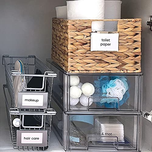 Oba Method Durable Clear 10 x 13.75 x 5.5 Acrylic Large Stackable Storage Container Drawer