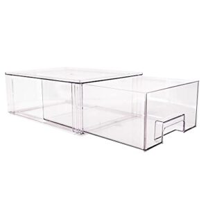 Oba Method Durable Clear 10 x 13.75 x 5.5 Acrylic Large Stackable Storage Container Drawer