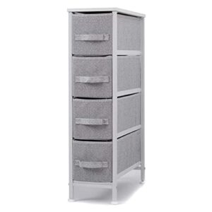 lhllhl narrow dresser with 4 fabric drawers vertical slim storage dresser storage tower with sturdy metal frame storage box drawer rack