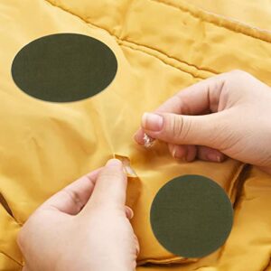 Down Jacket Repair Patch Kit 48 PCS,Self-Adhesive Nylon Fabric Repair Patch Waterproof Patch for Coat Clothing Tent Bags(Green)