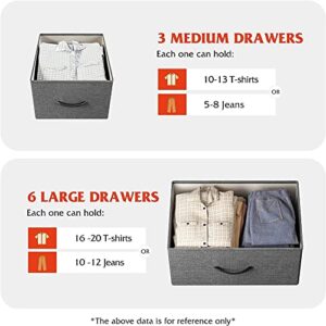 WXYNHHD 9-Drawer Dresser Fabric Storage Tower for Bedroom Nursery Entryway Closets Tall Chest Organizer Unit with Steel Frame