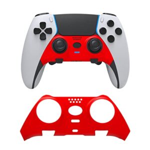 faceplate for ps5 dualsense edge controller accessories skin, playstation 5 pro controller face plate front cover (red)