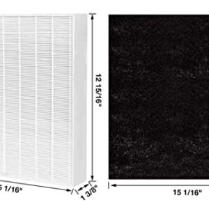 Goodsby 2 Pack Replacement H13 True HEPA Filters Pack for Coway Air Purifier AP1512HH AP-1512HH-FP AP-1518R AP-1519P and Airmega 200M, 2x True HEPA Filters and 8x Activated Carbon Pre Filters #3304899