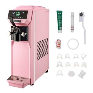 rovsun soft serve ice cream machine, 4.2 gal/h ice cream maker machine with pre-cooling, 1.32 gal tank, lcd touch screen, 1050w soft serve machine countertop for home, party, cafe, restaurant (pink)