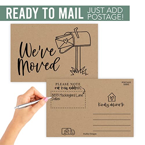 25 Kraft Change Of Address Postcards - We've Moved Cards, Change Of Address Cards, Moving Announcements Postcards, House Warming Gifts New Home Couple, Realtor Supplies, Realtor Gifts For Clients…