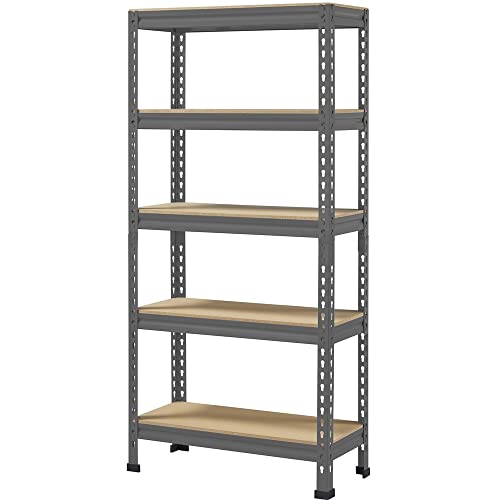 OYTHO 5 Shelf Adjustable Metal Boltless Storage Shelf Unit (Color : Black)