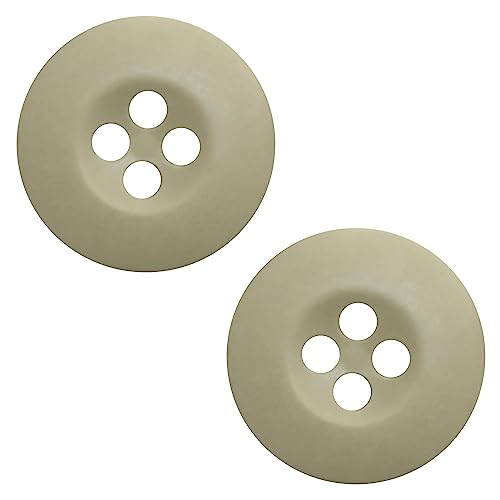 12 Pcs Khaki Sewing Buttons 0.75 inch Army Military Buttons 30L Buttons for Craft 4 Hole Polished Matte Finish Buttons 19mm Plastic Buttons for Pants Jacket Uniforms Bags Accessories