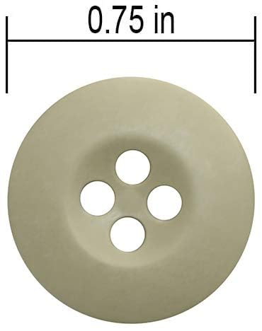 12 Pcs Khaki Sewing Buttons 0.75 inch Army Military Buttons 30L Buttons for Craft 4 Hole Polished Matte Finish Buttons 19mm Plastic Buttons for Pants Jacket Uniforms Bags Accessories