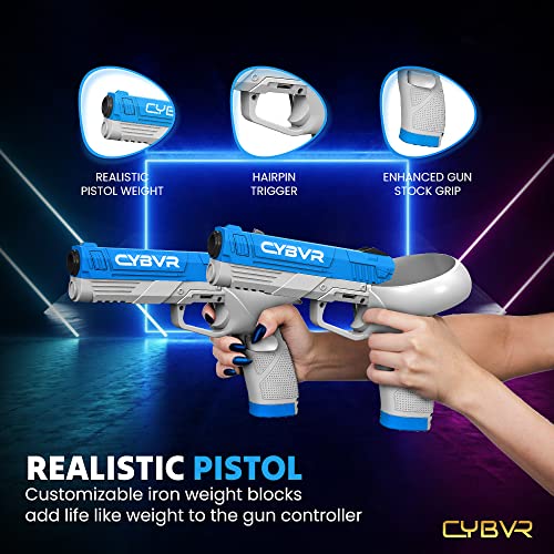 CYBVR Weighted Pistol Grip Gun Stock for the Oculus Quest 2 Controllers, Accessories for Meta Quest 2, Weight Feels Real in VR for Better Gaming, Accessory for FPS Games like Pistolwhip