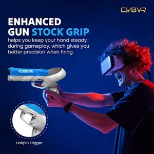 CYBVR Weighted Pistol Grip Gun Stock for the Oculus Quest 2 Controllers, Accessories for Meta Quest 2, Weight Feels Real in VR for Better Gaming, Accessory for FPS Games like Pistolwhip