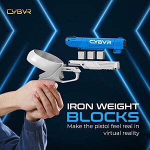 CYBVR Weighted Pistol Grip Gun Stock for the Oculus Quest 2 Controllers, Accessories for Meta Quest 2, Weight Feels Real in VR for Better Gaming, Accessory for FPS Games like Pistolwhip