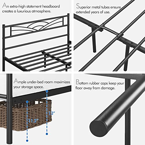 Yaheetech Full Size Bed Frame Metal Platform Bed Mattress Foundation with Cloud-Inspired Design Headboard/Footboard/Ample Under Bed Storage/No Box Spring Needed/Full Size Black