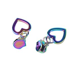HEVSTIL 10-Pack #5 Rainbow Zipper,Heart Shape Zipper Replacement Zipper Pull Rainbow Teeth Nylon Zippers for Sewing Crafts 5 Yards Garment Accessories
