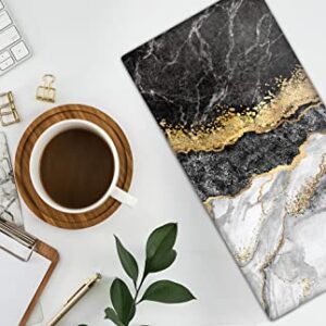 Black Gold Marble Hand Towels for Kitchen Bathroom Decorative Bath Towels Soft Absorbent Kitchen Hand Towels Modern Bathroom Hand Towels for Home Kitchen Bathroom Decor (Set of 2, 13.8x27.6 In)