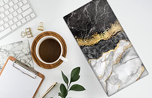 Black Gold Marble Hand Towels for Kitchen Bathroom Decorative Bath Towels Soft Absorbent Kitchen Hand Towels Modern Bathroom Hand Towels for Home Kitchen Bathroom Decor (Set of 2, 13.8x27.6 In)