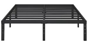 yusenheei 14 inch full size bed frame, no box spring needed, heavy duty metal platform bed frame with large underbed storage space, noise free, easy assembly, black