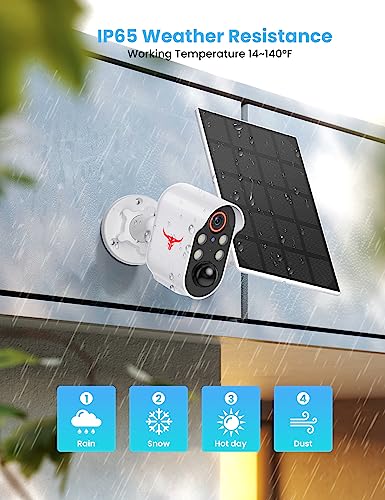 Aiwit Wireless Security Cameras, Solar Outdoor Camera with Lights, HD Night Vision, AI Smart Human Detection, Two-Way Talk, IP65 Waterproof, Real-Time Alerts, Cloud Storage, 2.4G WiFi