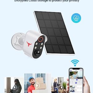 Aiwit Wireless Security Cameras, Solar Outdoor Camera with Lights, HD Night Vision, AI Smart Human Detection, Two-Way Talk, IP65 Waterproof, Real-Time Alerts, Cloud Storage, 2.4G WiFi