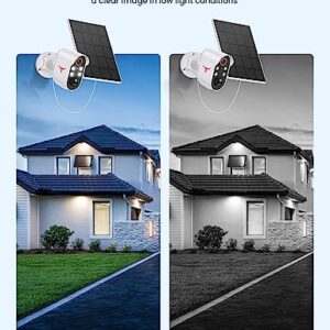 Aiwit Wireless Security Cameras, Solar Outdoor Camera with Lights, HD Night Vision, AI Smart Human Detection, Two-Way Talk, IP65 Waterproof, Real-Time Alerts, Cloud Storage, 2.4G WiFi