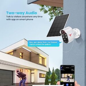 Aiwit Wireless Security Cameras, Solar Outdoor Camera with Lights, HD Night Vision, AI Smart Human Detection, Two-Way Talk, IP65 Waterproof, Real-Time Alerts, Cloud Storage, 2.4G WiFi