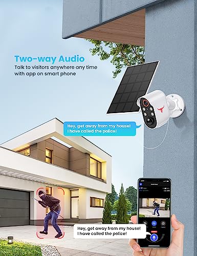 Aiwit Wireless Security Cameras, Solar Outdoor Camera with Lights, HD Night Vision, AI Smart Human Detection, Two-Way Talk, IP65 Waterproof, Real-Time Alerts, Cloud Storage, 2.4G WiFi