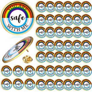 you are safe with me enamel pins rainbow lapel pins pride pins lgbtq supports badge pin cute brooch pin for nurse doctor student collar clothing backpack bag hat decoration (200 pcs)