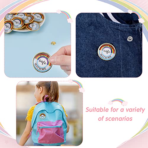 You are Safe with Me Enamel Pins Rainbow Lapel Pins Pride Pins LGBTQ Supports Badge Pin Cute Brooch Pin for Nurse Doctor Student Collar Clothing Backpack Bag Hat Decoration (200 Pcs)