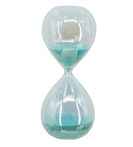 The Rug Market Hourglass with Jade Color Sand Iridescent Hour Glass, 8x3x3