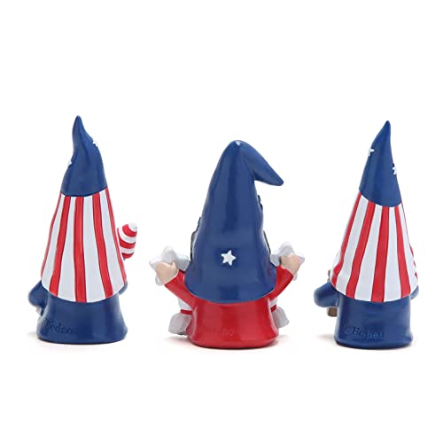 Hodao 3 PCS 4th of July Patriotic Gnomes Decorations Stars and Stripes Elf Gifts Handmade Scandinavian OrnamentsDecorations Memorial Day Gnomes Figurines Independence Day Decor