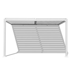 BPS 10 Ft. W x 13 Ft. D Outdoor Louvered Pergola Adjustable Louvered Sloping Roof Wall-Mounted Pergola for Patio, Backyard, Garden