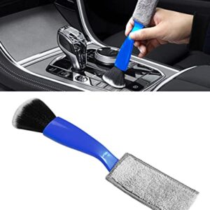 ESEWALAS Universal 2 in 1 Duster for Car Clean,Car Bursh Tool,Double Head Brush,Auto Interior Detailing Brush,Soft Car Interior Detailing Brush Dust Brush (Blue)