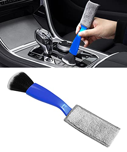 ESEWALAS Universal 2 in 1 Duster for Car Clean,Car Bursh Tool,Double Head Brush,Auto Interior Detailing Brush,Soft Car Interior Detailing Brush Dust Brush (Blue)