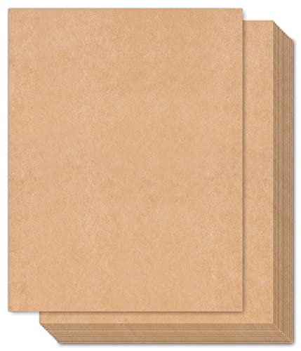 Ohuhu 8.5 x 11 Brown Kraft Cardstock Thick Paper 100 Sheets + 100 Sheets Cream Colored Cardstock 8.5 x 11