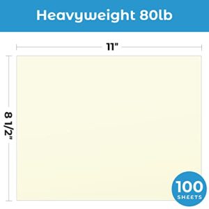Ohuhu 8.5 x 11 Brown Kraft Cardstock Thick Paper 100 Sheets + 100 Sheets Cream Colored Cardstock 8.5 x 11